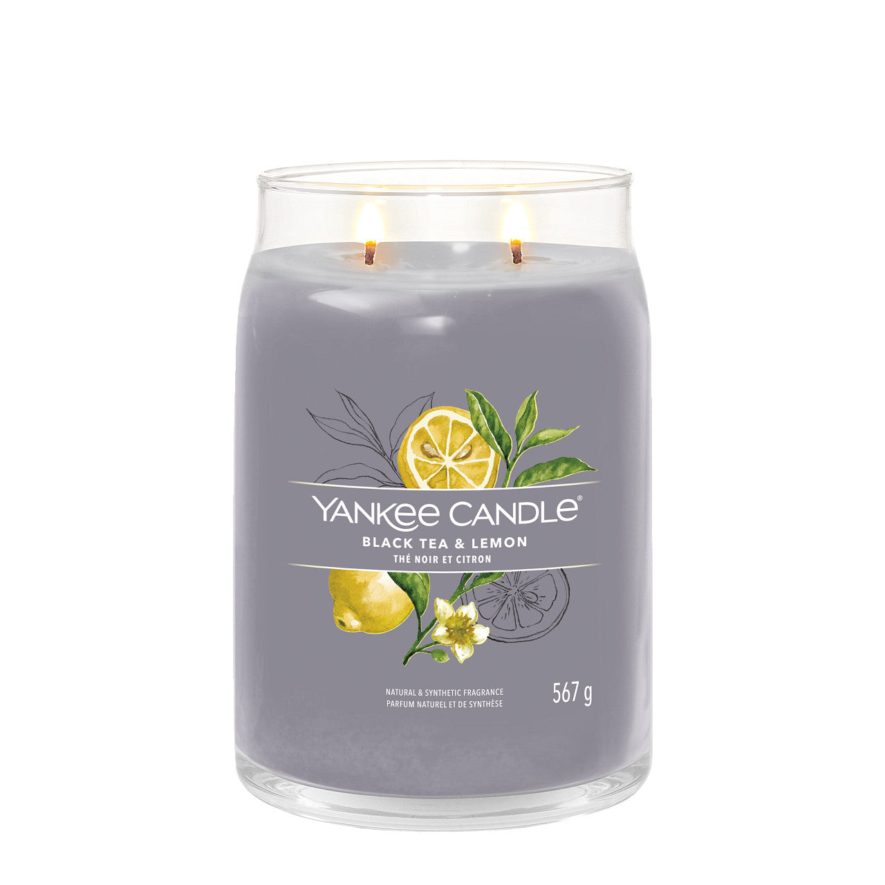 Black Tea and Lemon - Signature Large Jar Scented Candle