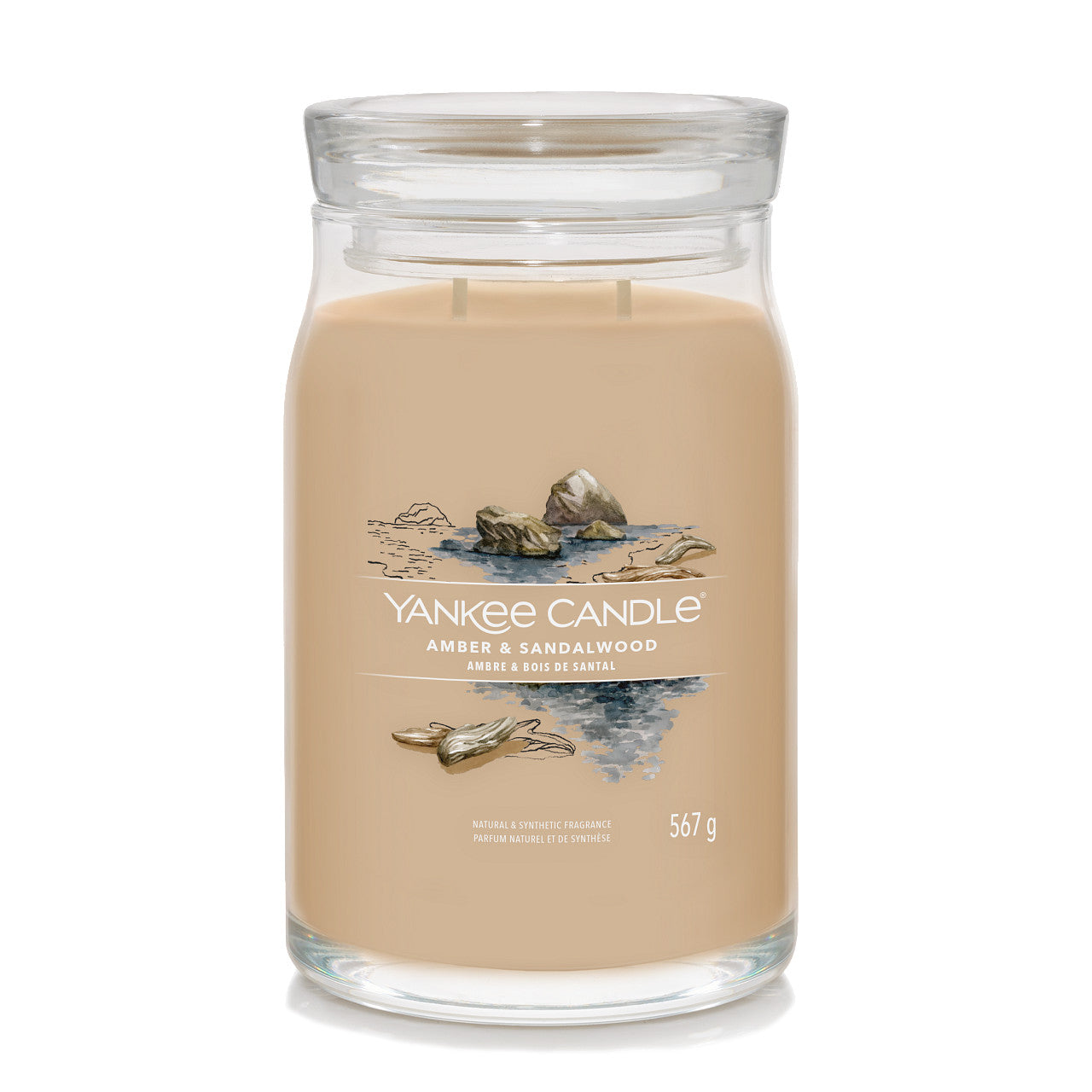 Amber and Sandalwood - Signature Large Jar Scented Candle