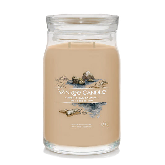 Amber and Sandalwood - Signature Large Jar Scented Candle
