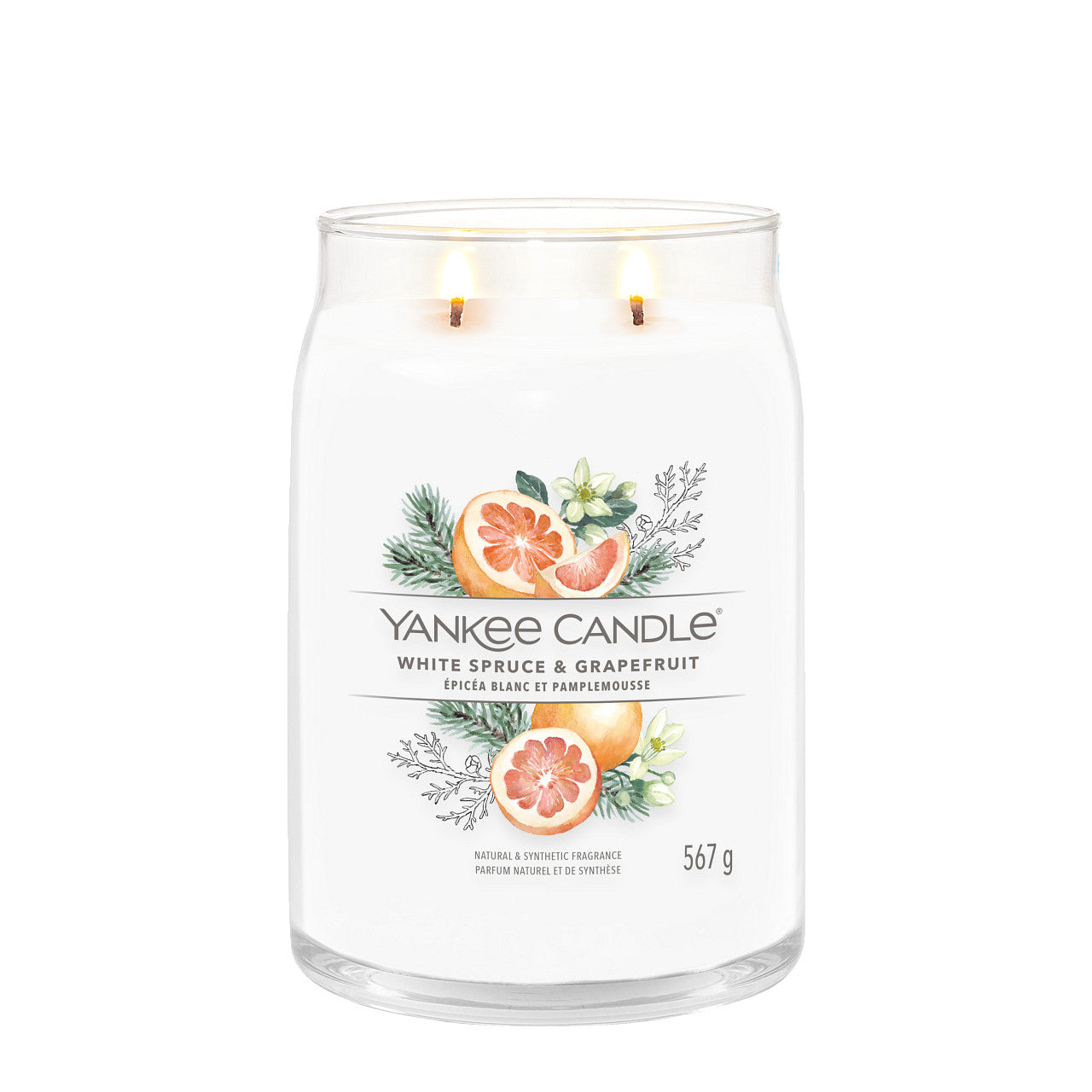 White Spruce & Grapefruit - Signature Large Jar Scented Candle