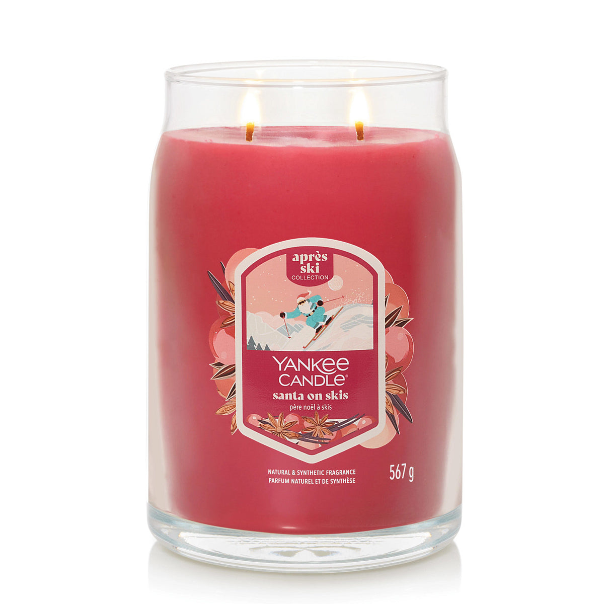 Santa on Skis - Signature Large Jar Scented Candle