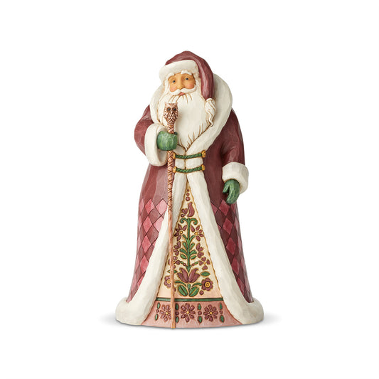 Quitely He Comes - Santa With Cane Figurine
