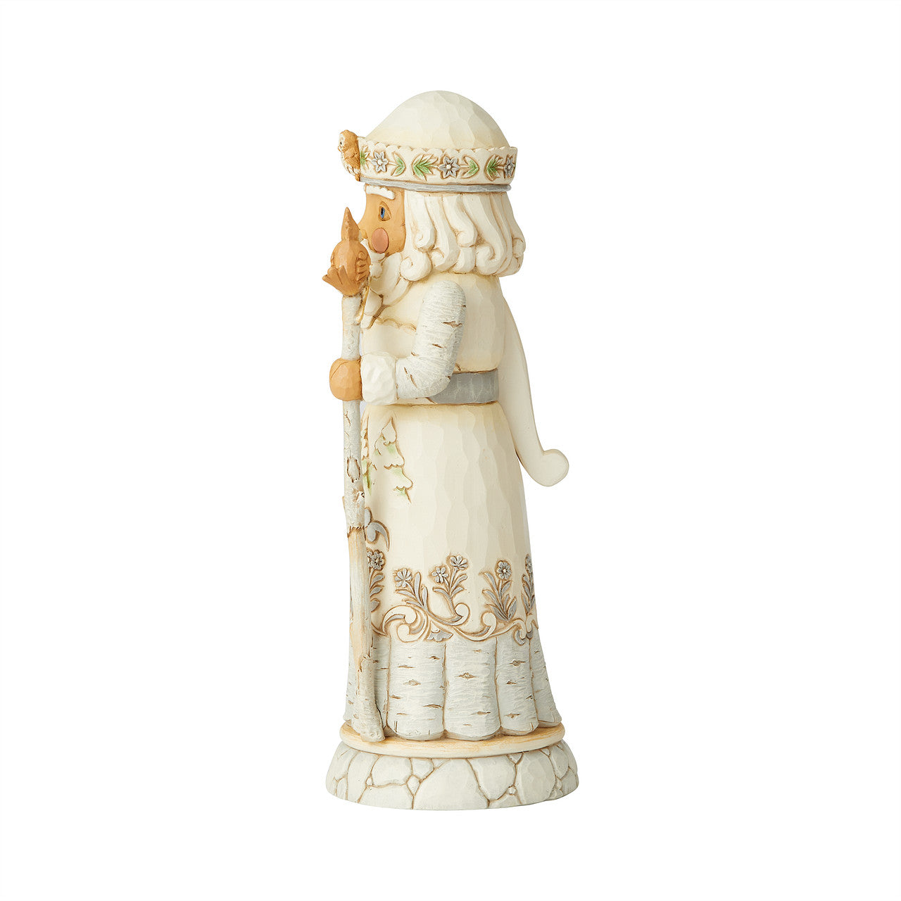 Woodland Festivities - White Woodland Santa Nutcracker Figurine