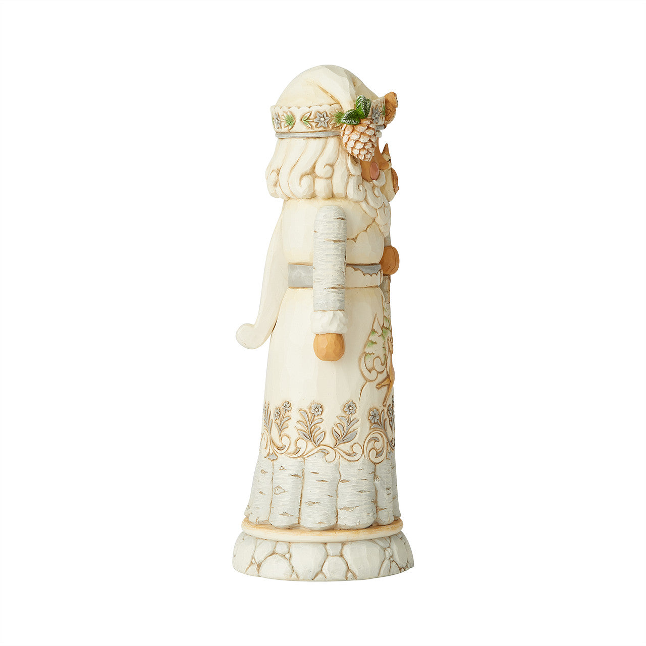 Woodland Festivities - White Woodland Santa Nutcracker Figurine