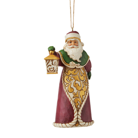 Santa With Lantern Hanging Ornament