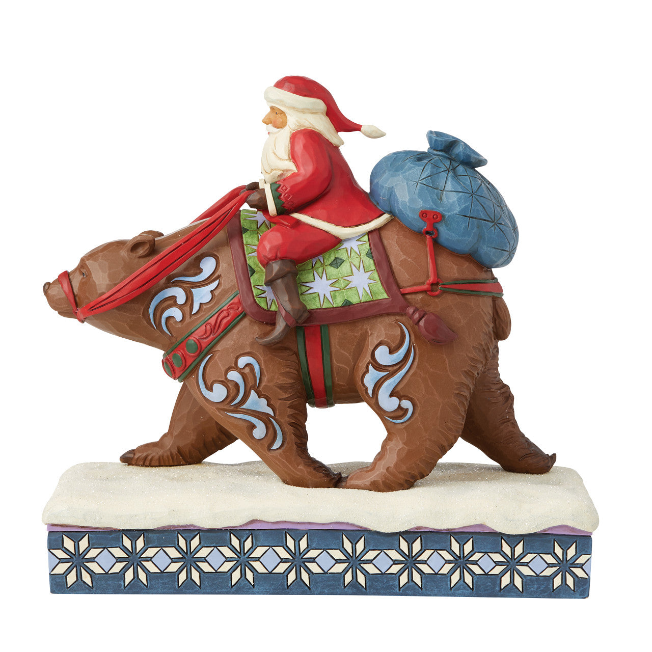 Bearing Gifts For One And All - Santa Riding A Bear Figurine