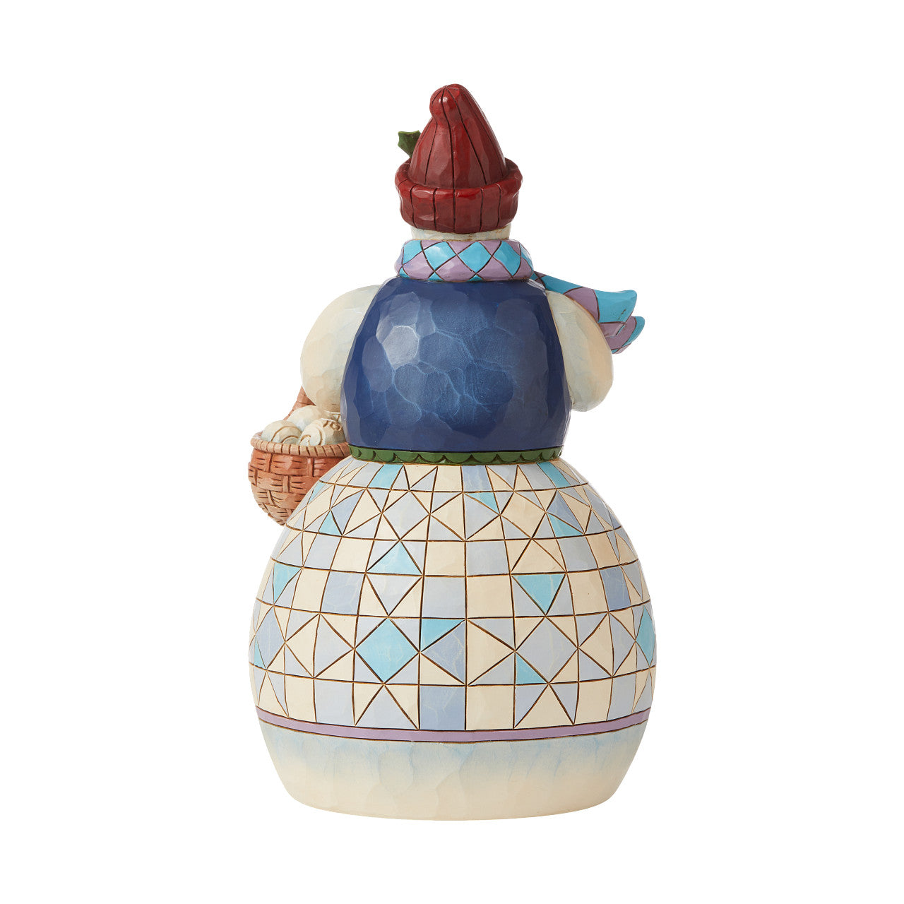 When Snow Falls, Make Snowballs! - Snowman With Basket Of Snowballs Figurine