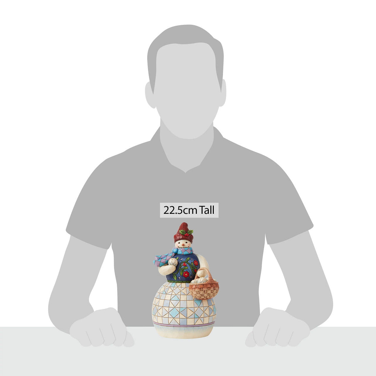 When Snow Falls, Make Snowballs! - Snowman With Basket Of Snowballs Figurine