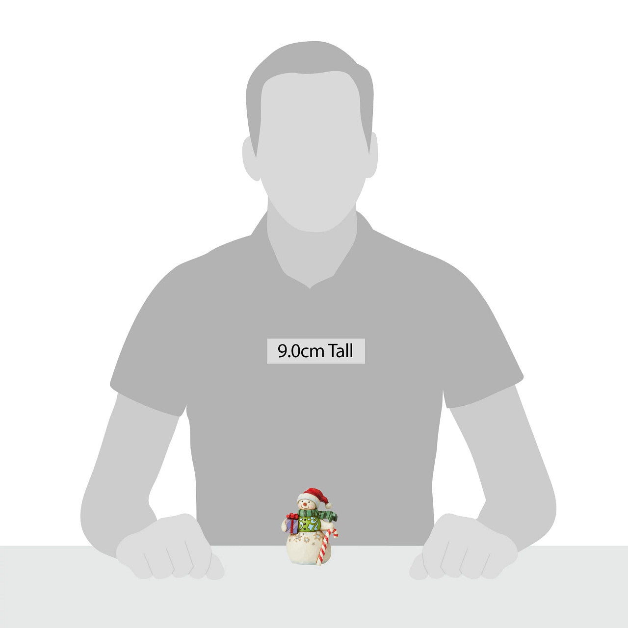 Snowman With Gift And Candy Cane Mini Figurine
