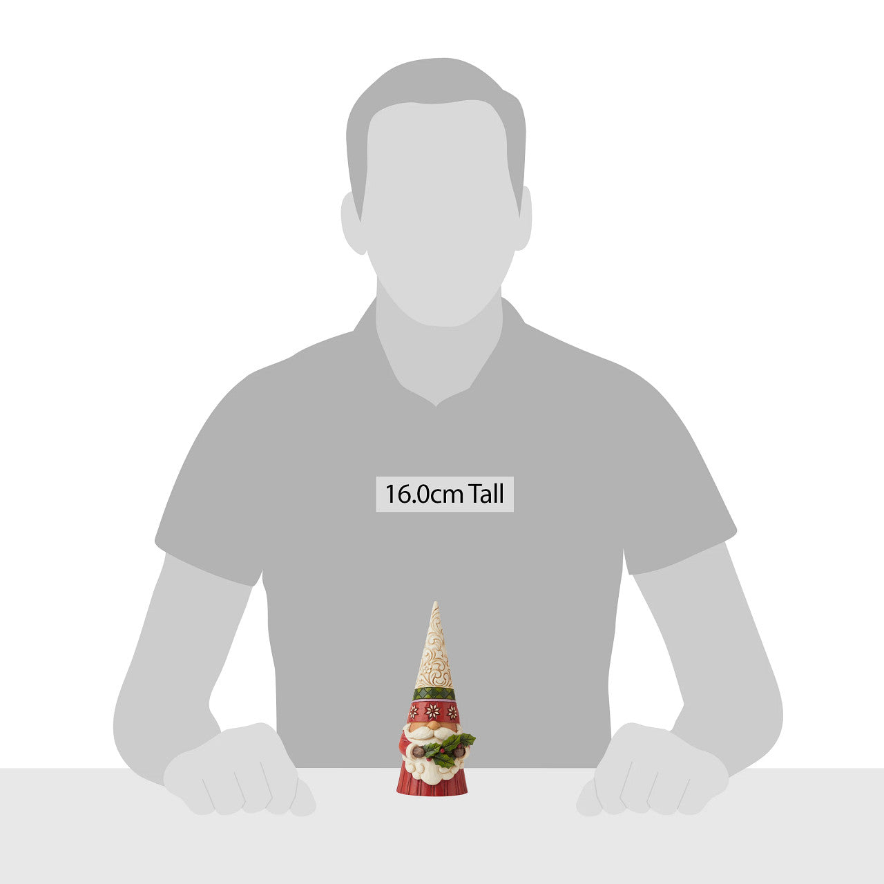 Sprig of Christmas Spirit - Christmas Gnome Holding Holly Figurine