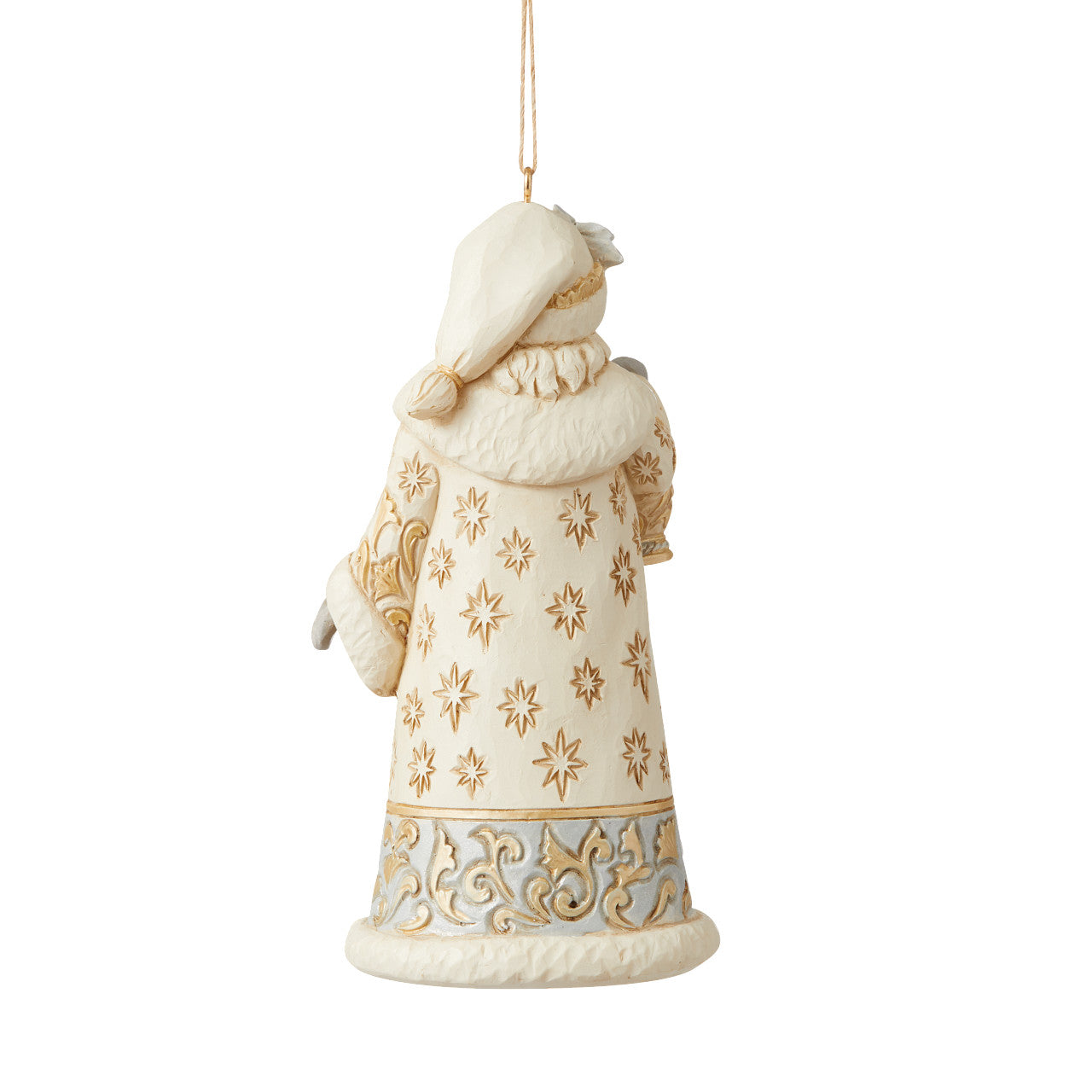 Holiday Lustre Santa Holding Lantern Hanging Ornament