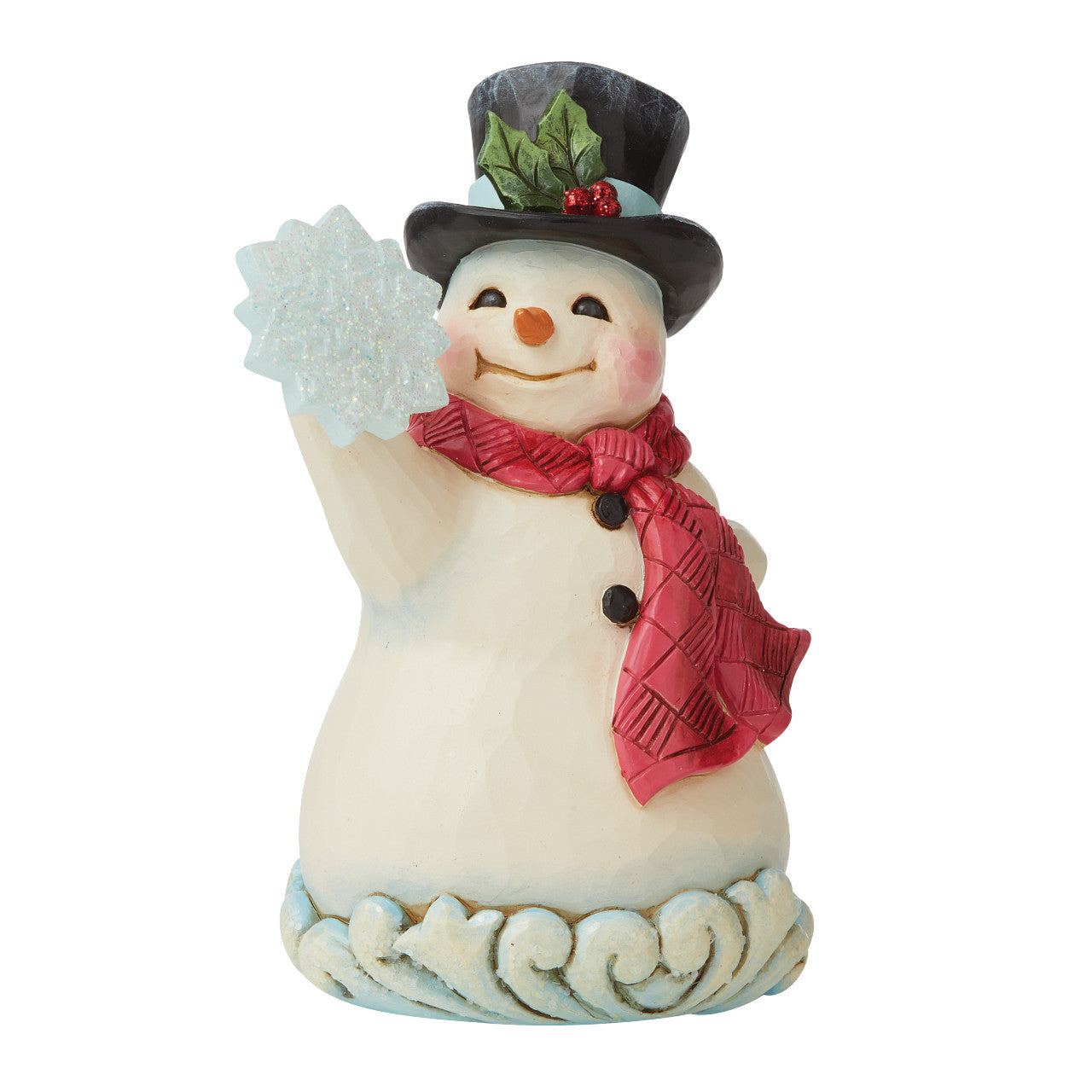 Winter's Simple Joys - Winter Wonderland Snowman Holding Snowflake Figurine