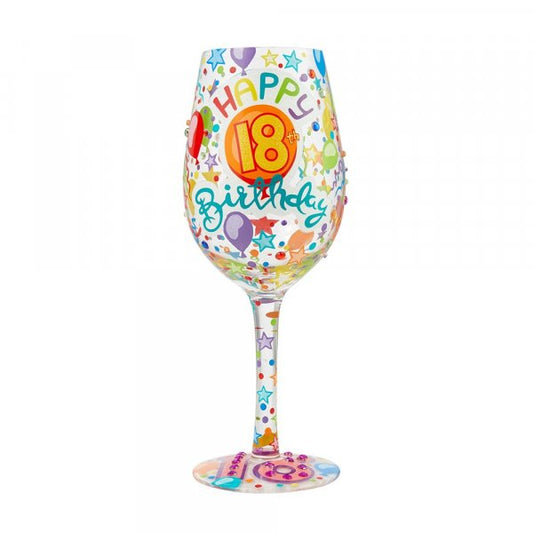 18th Birthday Wine Glass