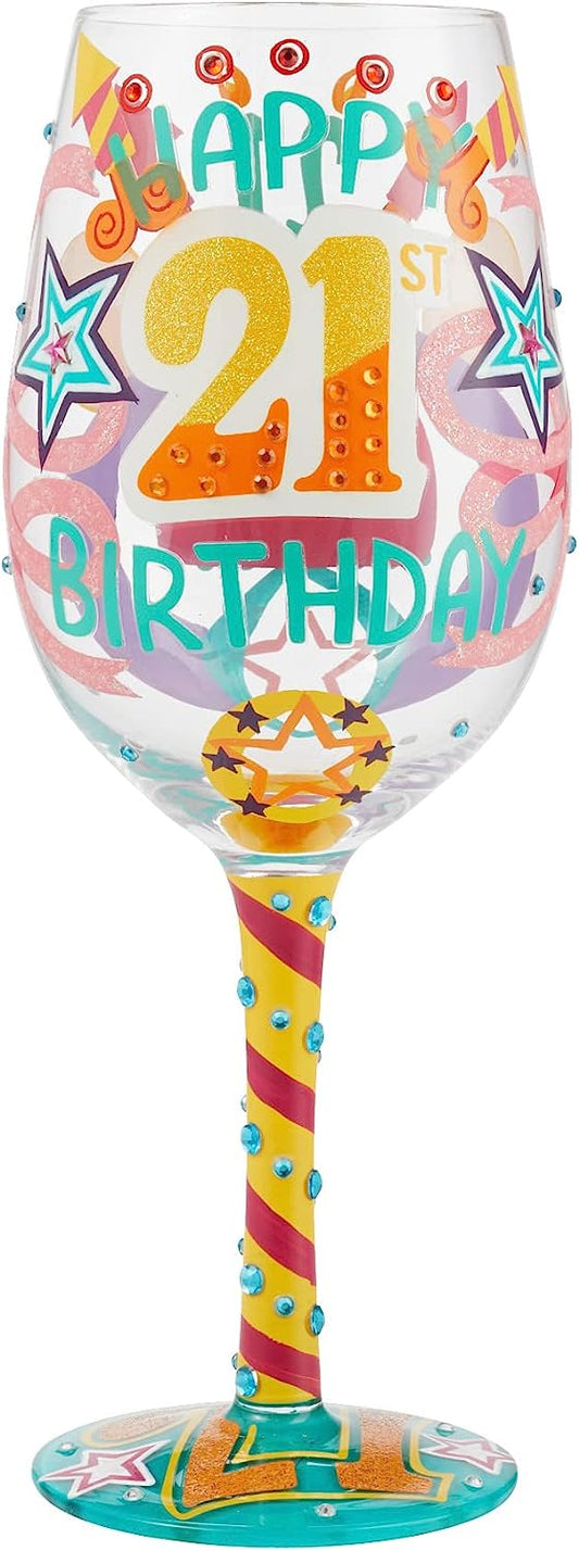 21st Birthday Wine Glass