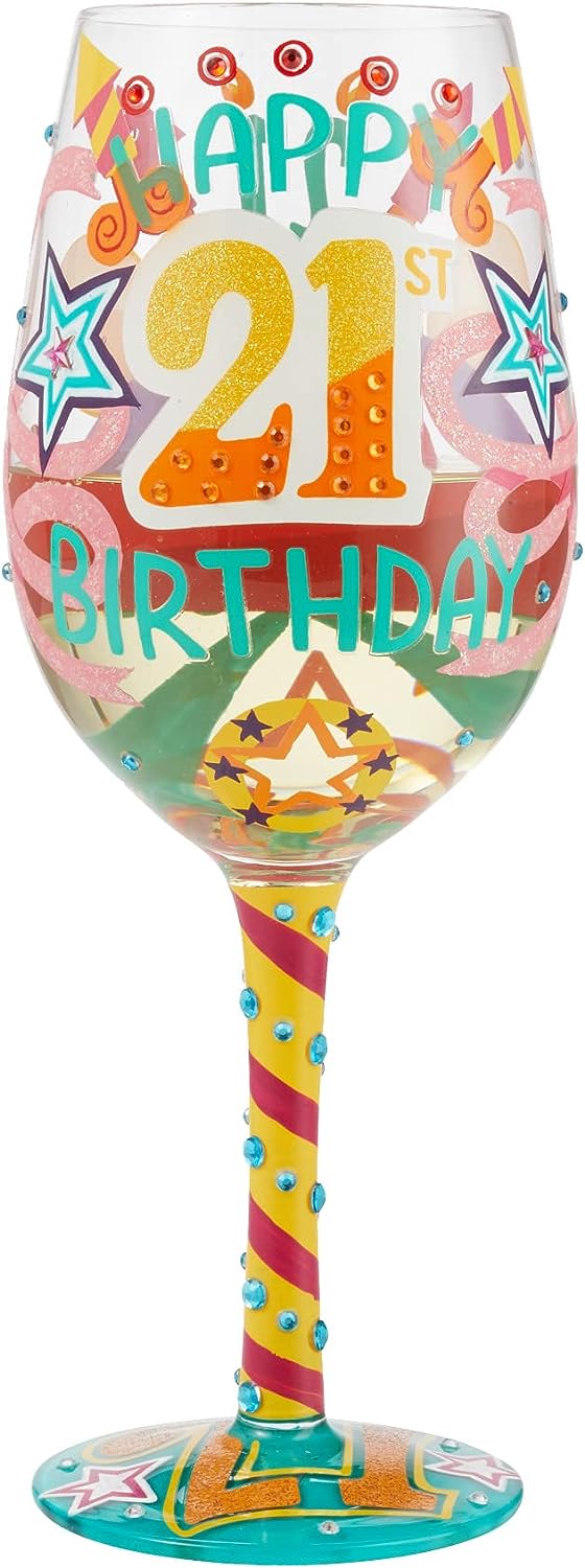 21st Birthday Wine Glass