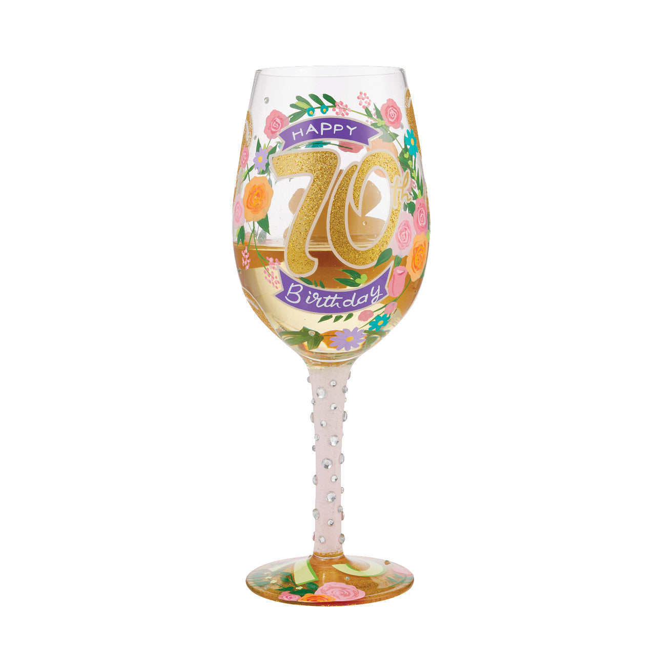 70th Birthday Wine Glass