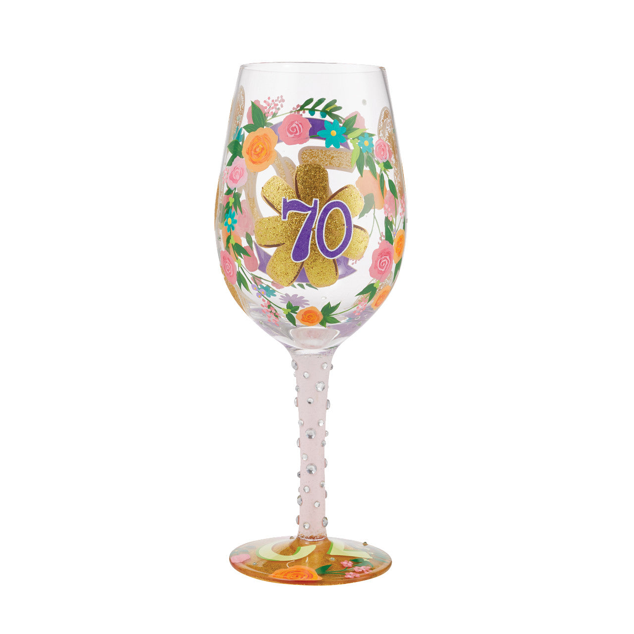 70th Birthday Wine Glass