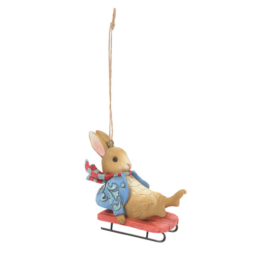 Peter Rabbit Sledging Hanging Ornament