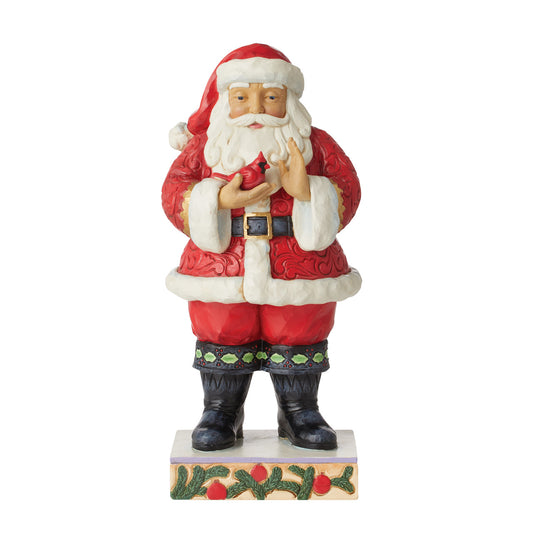 Touch by Wonder - Santa with Cardinal in Hands Figurine