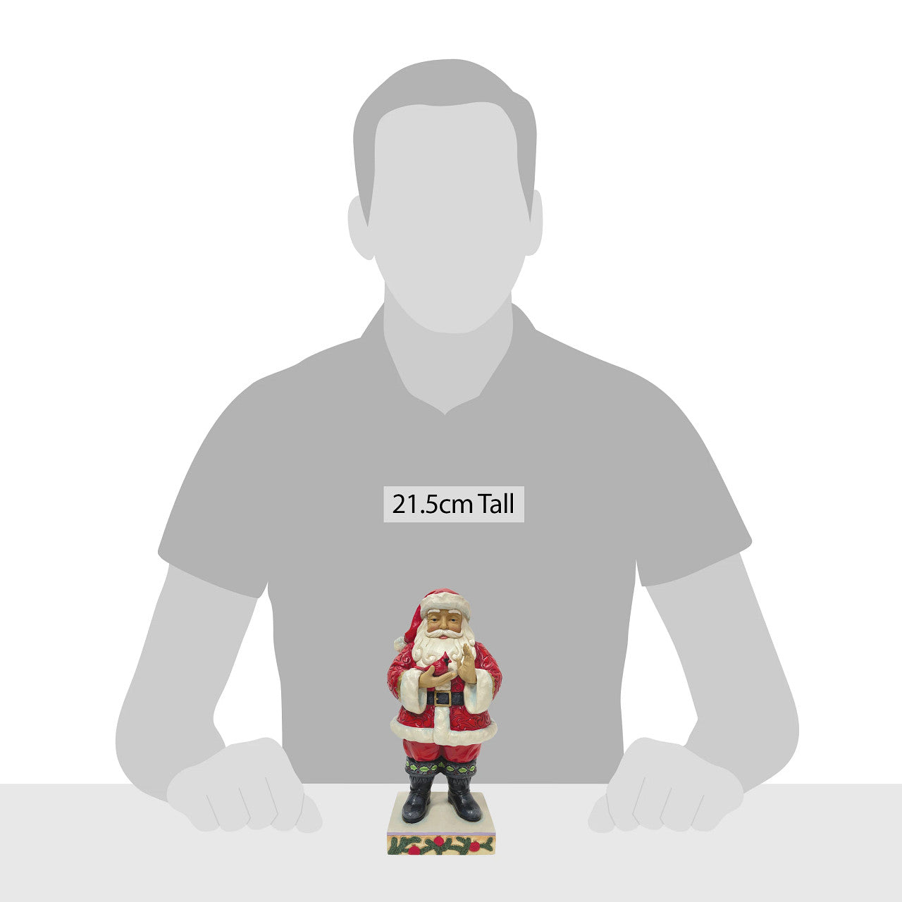 Touch by Wonder - Santa with Cardinal in Hands Figurine