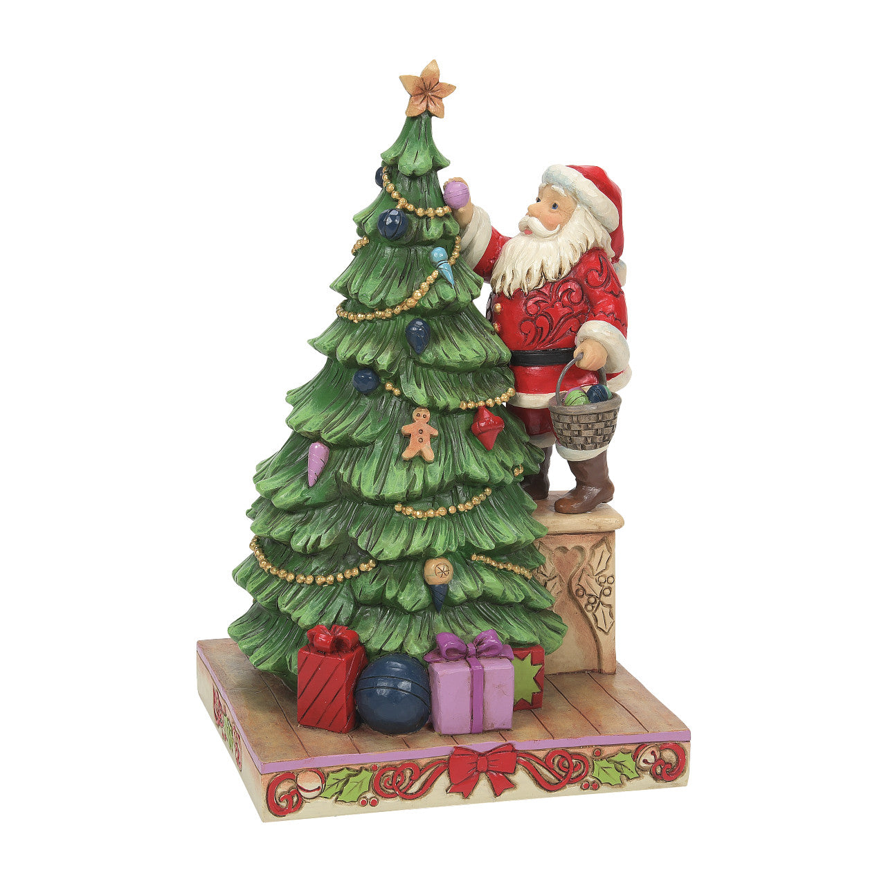 The Most Wonderful Time of the Year - Santa Decorating Tree Figurine