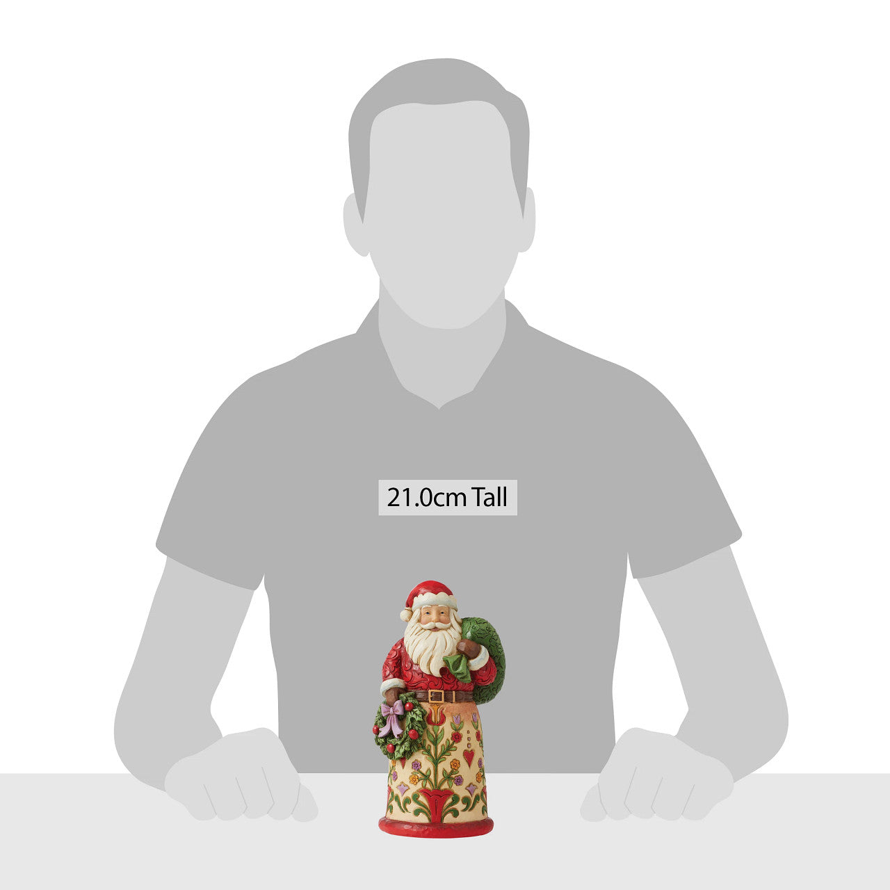 Bringing Christmas Home - Santa With Wreath And Bag Figurine
