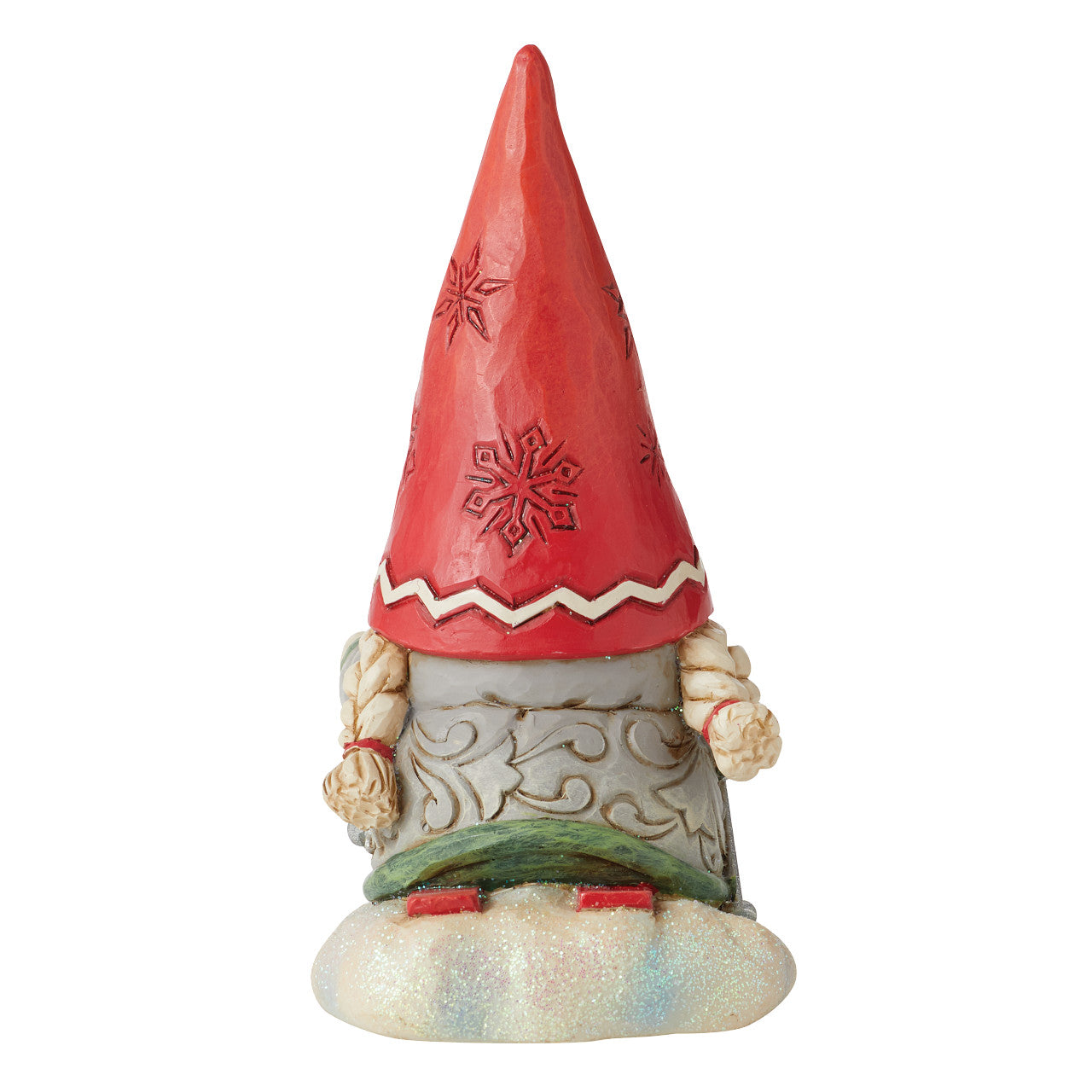 Gnome on the Slopes - Gnome With Braids Skiing Figurine