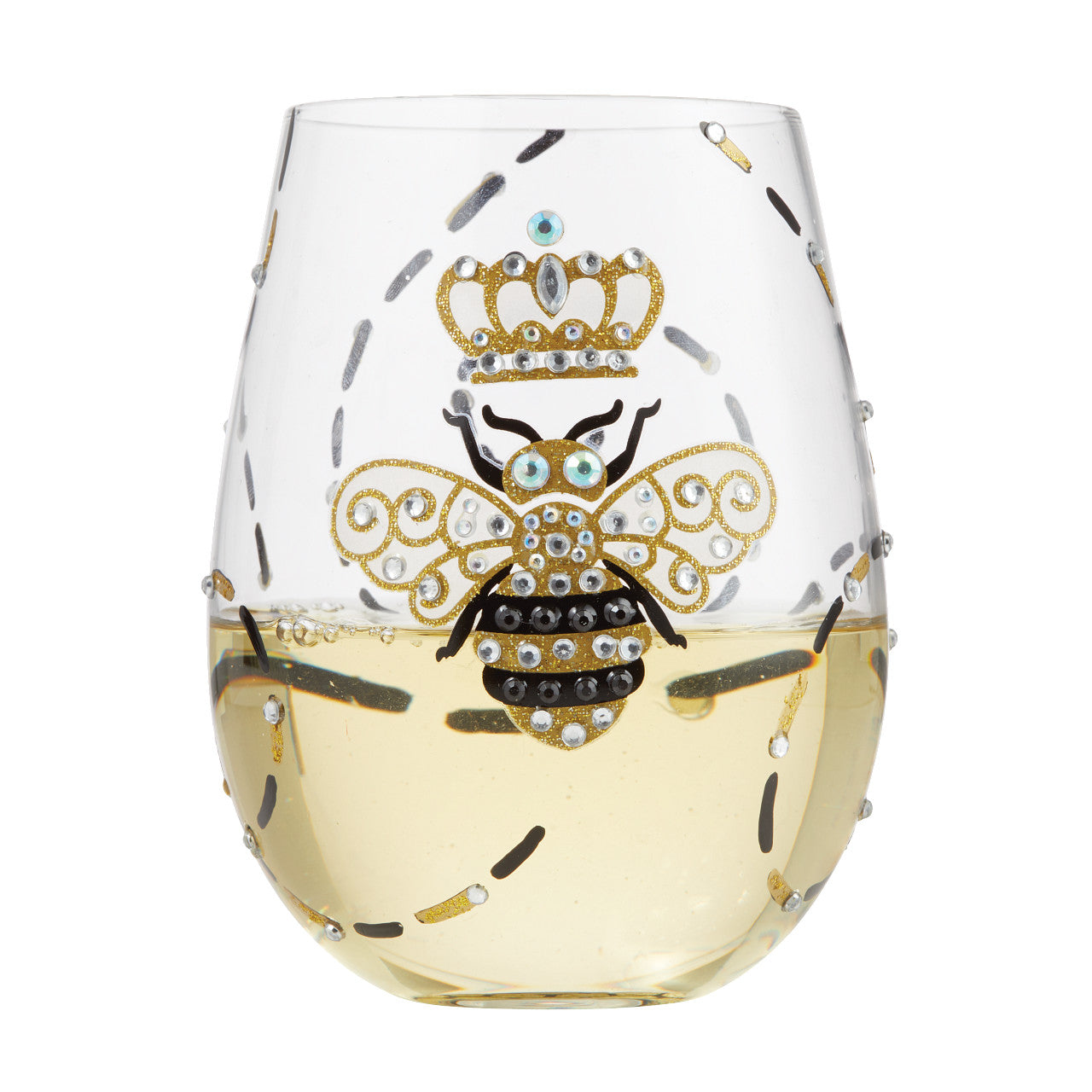 Queen Bee Stemless Wine Glass