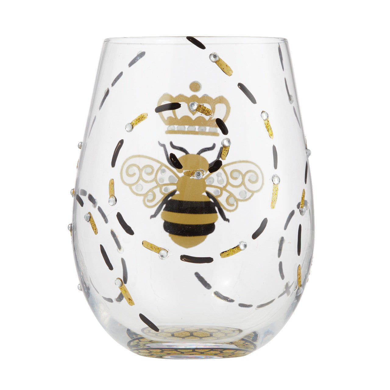 Queen Bee Stemless Wine Glass