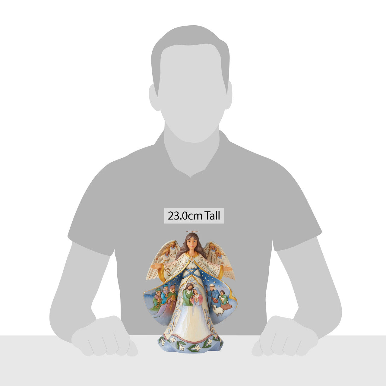 Open Your Heart To The Christmas Miracle - Open Coat Nativity Angel Figurine