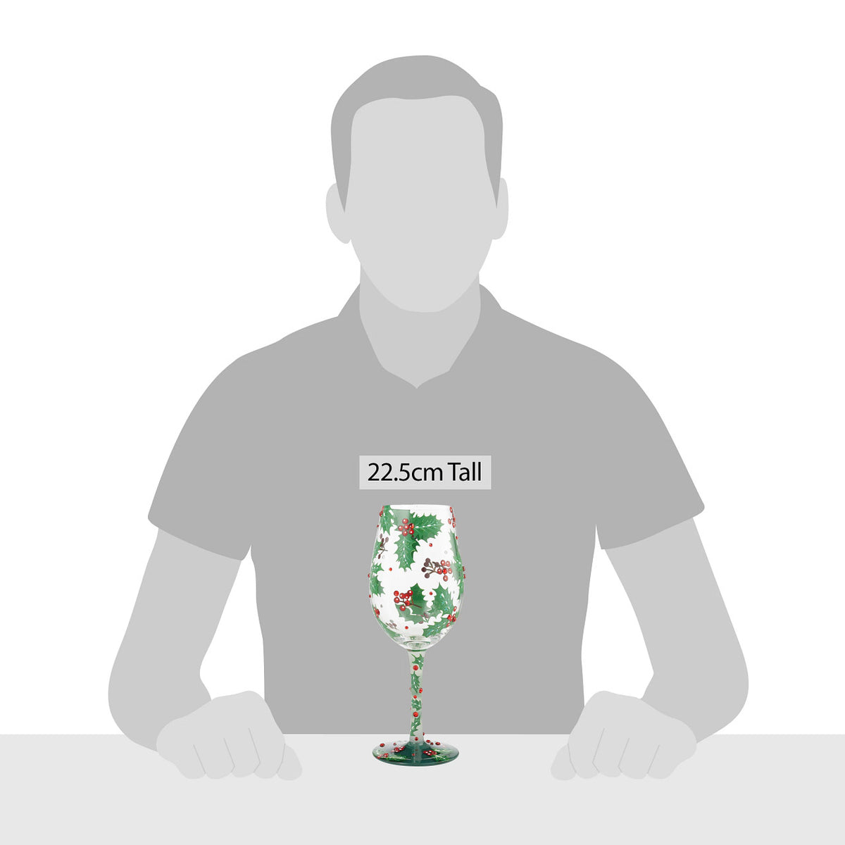 Holly Jolly Wine Glass