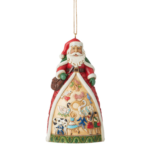 Twelve Days of Christmas Santa Hanging Ornament