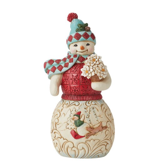 Hooray for Snow Days - Winter Wonderland Snowman With Sledding Scene Figurine