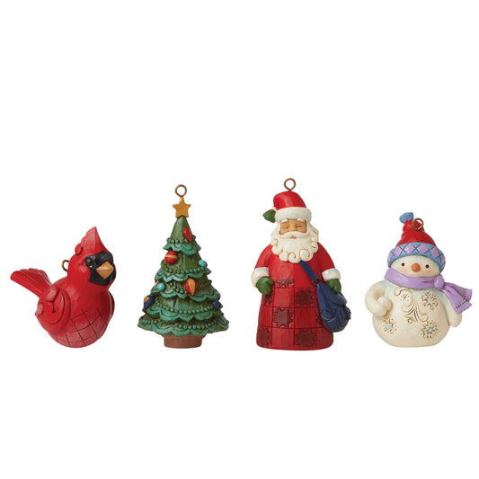 Set Of 4 Mini Christmas Hanging Ornament