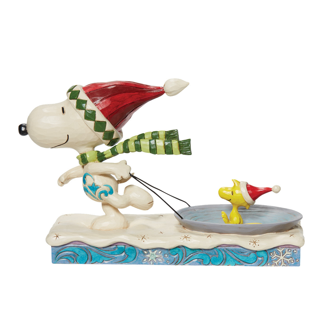Gliding into the Holidays (Snoopy Pulling Woodstock on Saucer Sled)