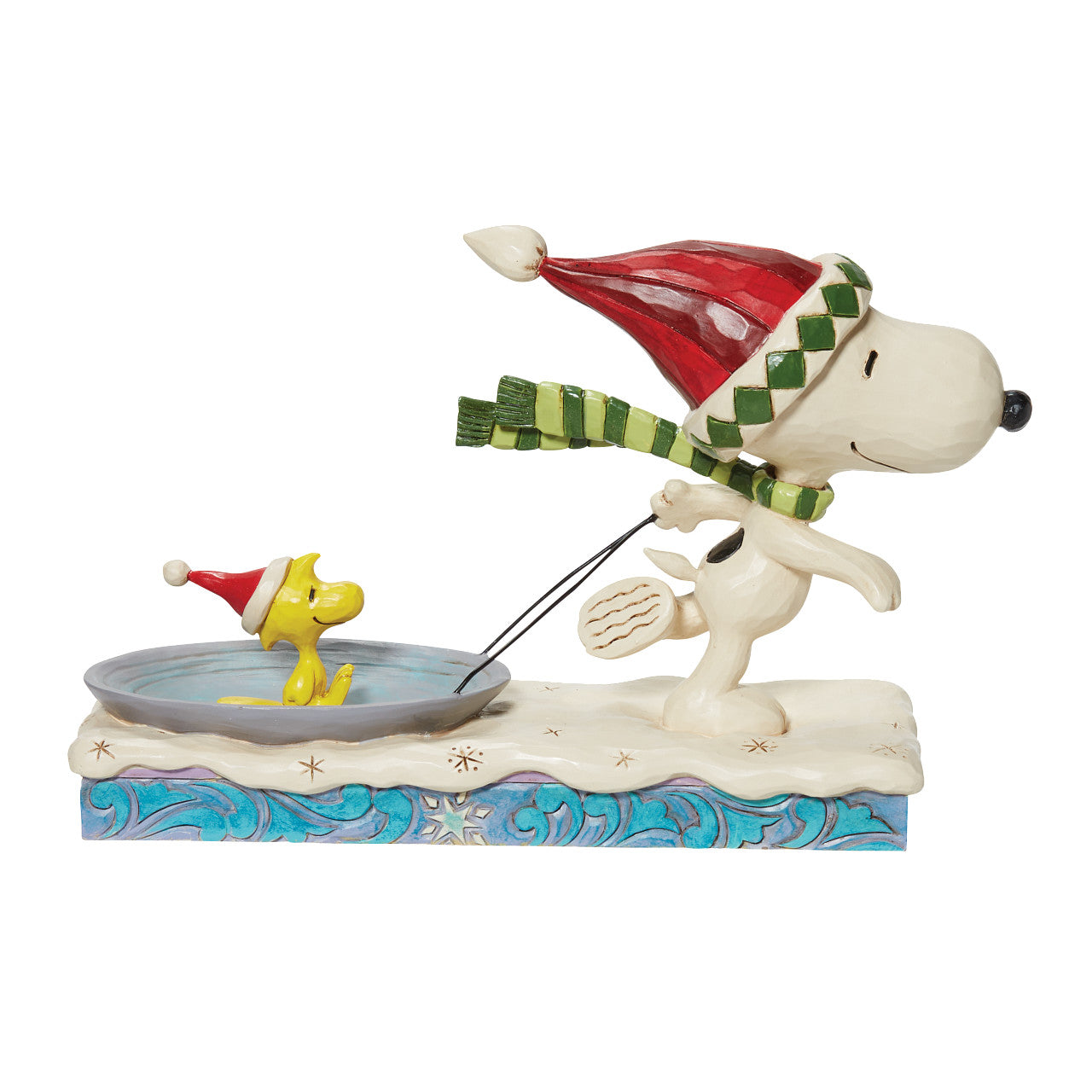 Gliding into the Holidays (Snoopy Pulling Woodstock on Saucer Sled)