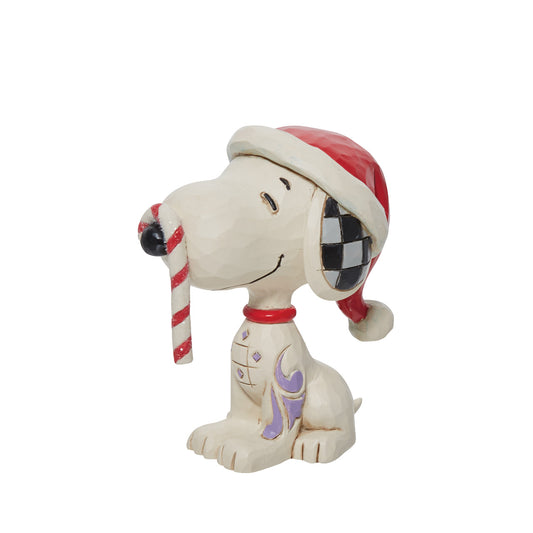 Snoopy Glitter Candy Cane Mini Figurine