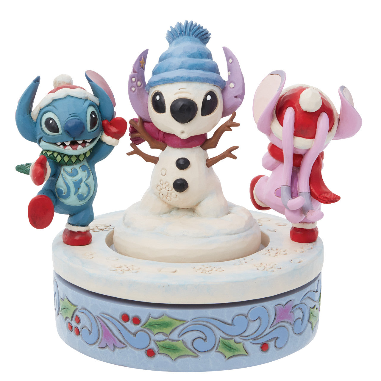 Snowy Shenanigans - Stitch and Angel Rotating