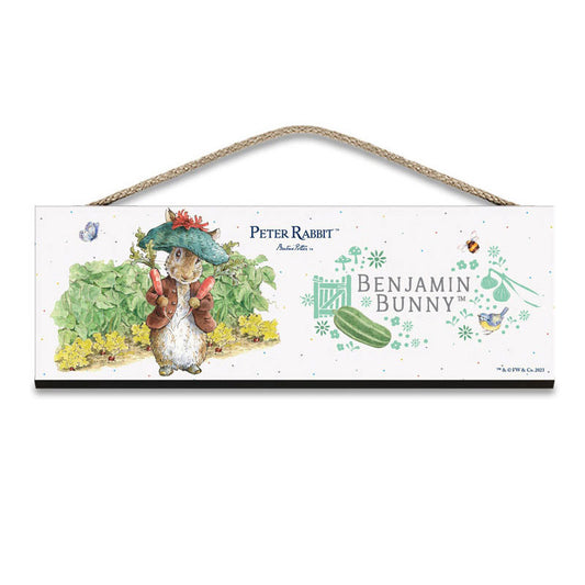 Beatrix Potter - Benjamin Bunny and Carrots (Wooden Sign)