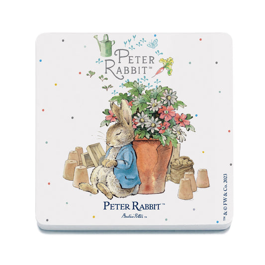 Beatrix Potter - Peter Rabbit Sleeping by Flower Pots (Drinks Coaster)