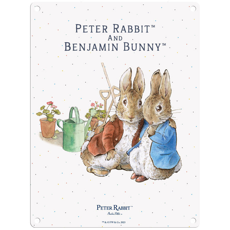 M6300 Metal Plaque Beatrix Potter Peter Rabbit And Benjamin Bunny m6300-metal-plaque-beatrix-potter-peter-rabbit-and-benjamin-bunny