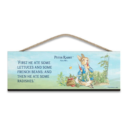 Beatrix Potter - Peter Rabbit - First he ate some lettuces… (Wooden Sign)