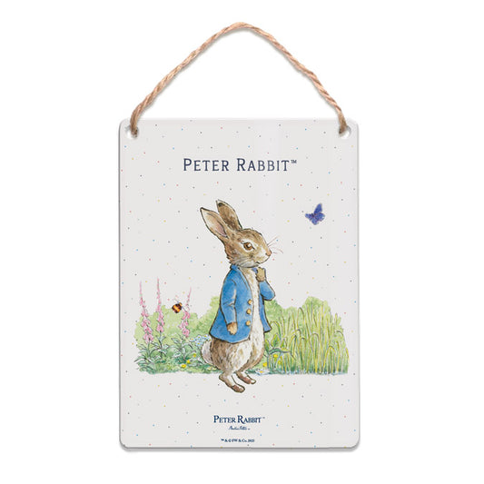Beatrix Potter - Peter Rabbit with Butterfly and Bee (Dangler Sign)