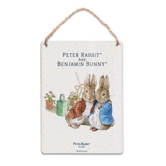 Beatrix Potter - Peter Rabbit and Benjamin Bunny together (Dangler Sign)