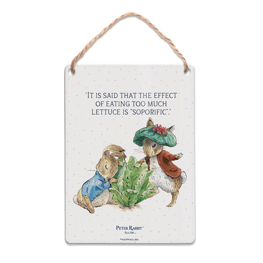 Beatrix Potter - Peter Rabbit and Benjamin Bunny with Lettuce (Dangler Sign)