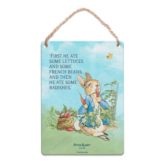 Beatrix Potter - Peter Rabbit - First he ate some lettuces… (Dangler Sign)