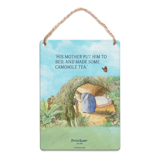 Beatrix Potter - Mrs Rabbit - His Mother put him to bed… (Dangler Sign)