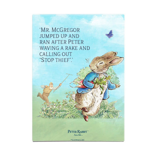 Beatrix Potter - Peter Rabbit - Mr McGregor jumped up and ran after Peter… (Fridge Magnet)