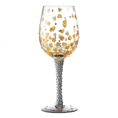 Heart of Gold Wine Glass