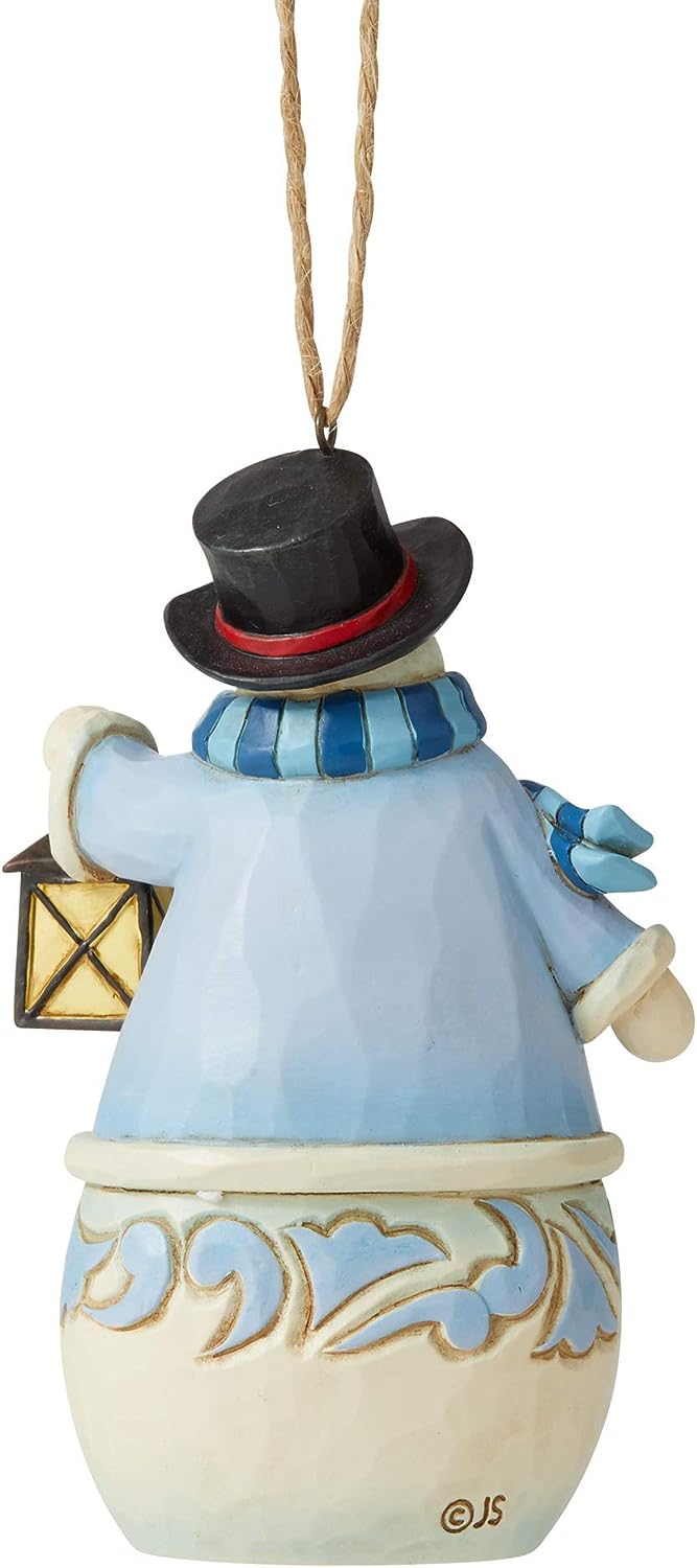 Snowman With Village Scene Hanging Ornament